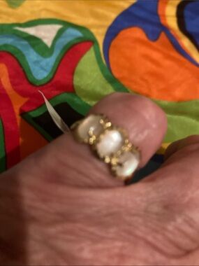 Gold Pearl Cluster Dome Ring - Women's Jewelry